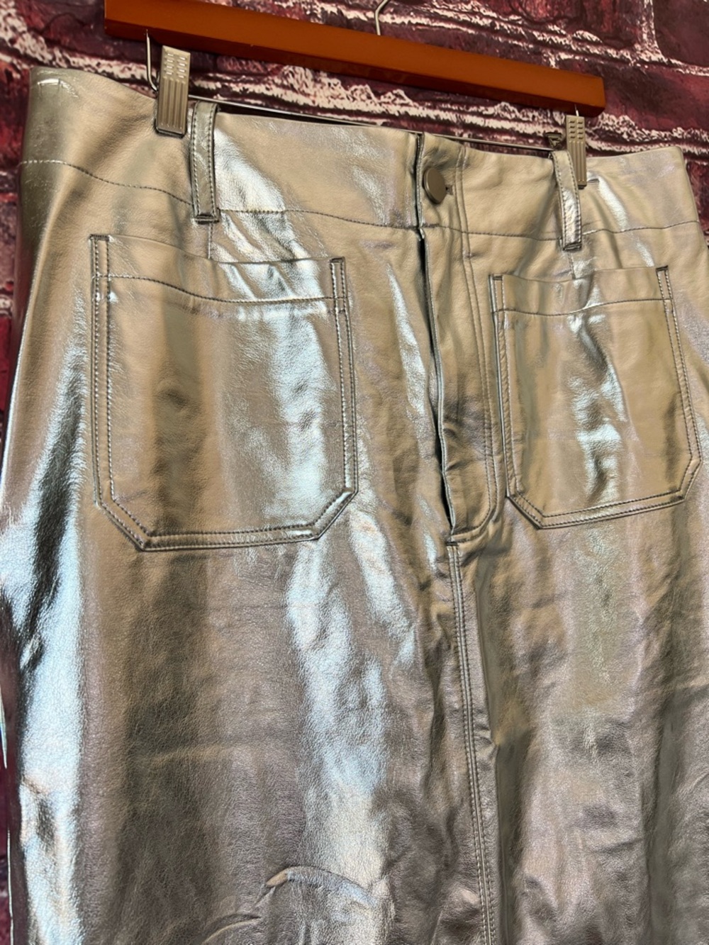 By Anthropologie The Colette Metallic Maxi Skirt Silver - Picture 4 of 6